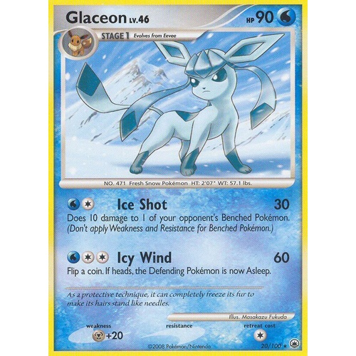 Glaceon 20/100 DP Majestic Dawn Rare Pokemon Card NEAR MINT TCG