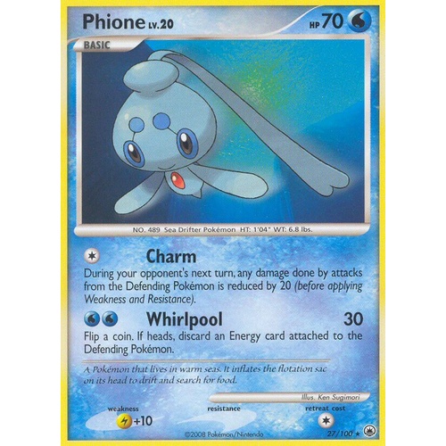 Phione 27/100 DP Majestic Dawn Rare Pokemon Card NEAR MINT TCG