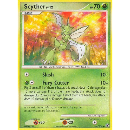 Scyther 46/100 DP Majestic Dawn Uncommon Pokemon Card NEAR MINT TCG