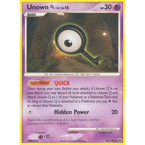 Unown Q 49/100 DP Majestic Dawn Uncommon Pokemon Card NEAR MINT TCG