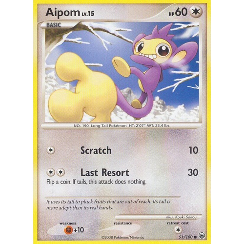Aipom 51/100 DP Majestic Dawn Common Pokemon Card NEAR MINT TCG