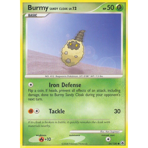 Burmy Sandy Cloak 54/100 DP Majestic Dawn Common Pokemon Card NEAR MINT TCG