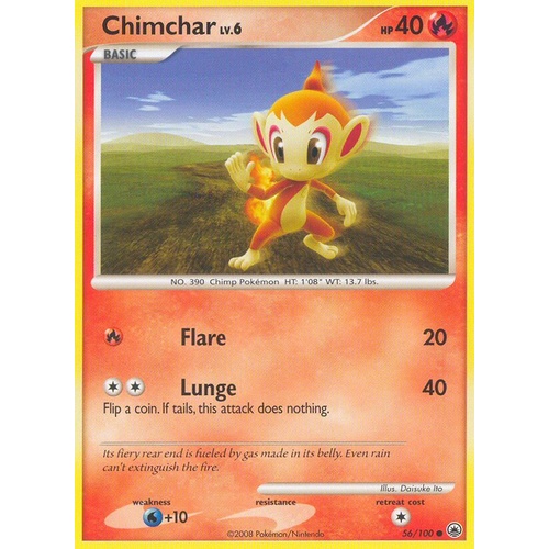 Chimchar 56/100 DP Majestic Dawn Common Pokemon Card NEAR MINT TCG