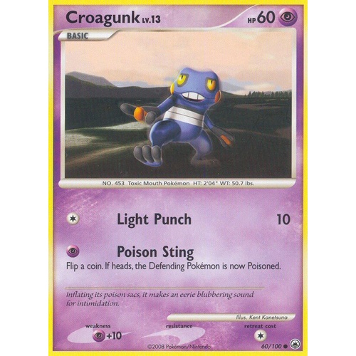 Croagunk 60/100 DP Majestic Dawn Common Pokemon Card NEAR MINT TCG