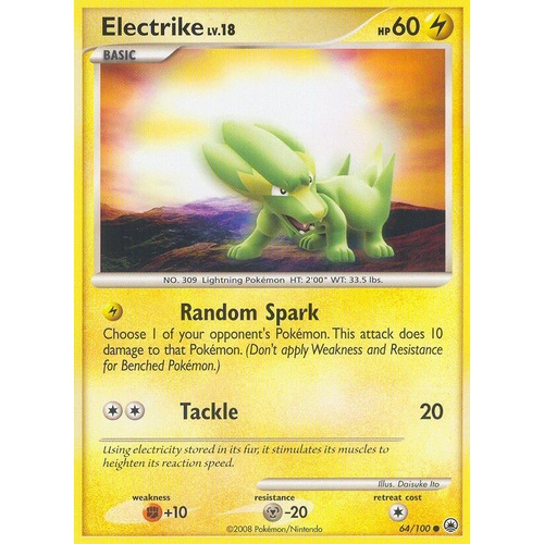 Electrike 64/100 DP Majestic Dawn Common Pokemon Card NEAR MINT TCG