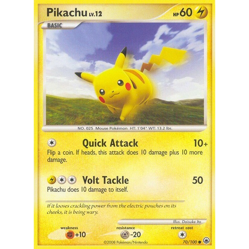 Pikachu 70/100 DP Majestic Dawn Common Pokemon Card NEAR MINT TCG