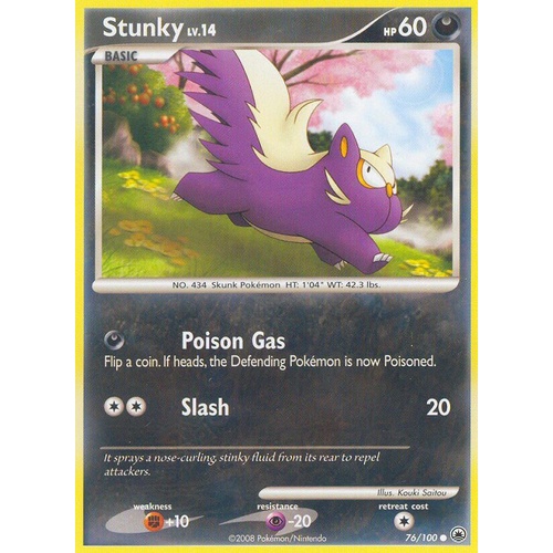 Stunky 76/100 DP Majestic Dawn Common Pokemon Card NEAR MINT TCG