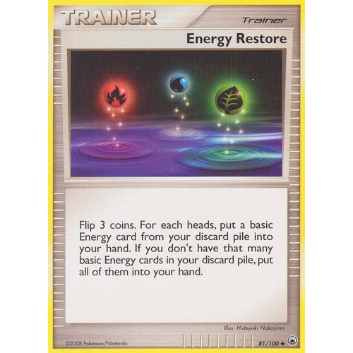 Energy Restore 81/100 DP Majestic Dawn Uncommon Trainer Pokemon Card NEAR MINT TCG