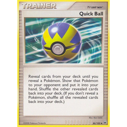Quick Ball 86/100 DP Majestic Dawn Uncommon Trainer Pokemon Card NEAR MINT TCG