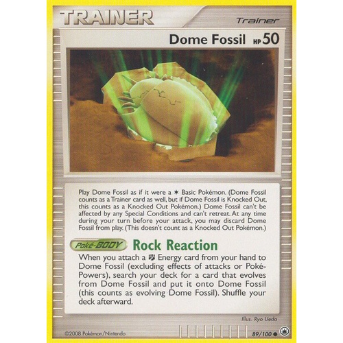 Dome Fossil 89/100 DP Majestic Dawn Common Trainer Pokemon Card NEAR MINT TCG