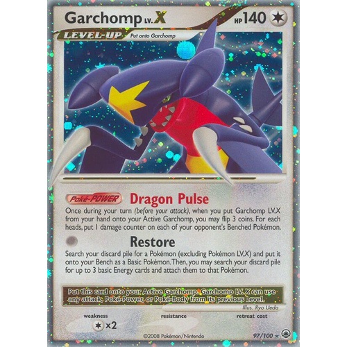 Garchomp Lv. X 97/100 DP Majestic Dawn Holo Ultra Rare Pokemon Card NEAR MINT TCG