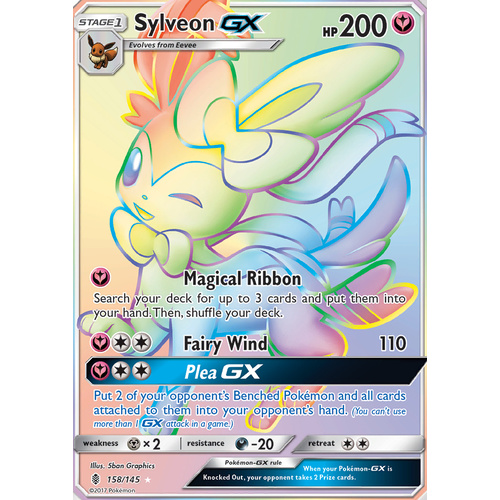 Sylveon GX 158/145 SM Guardians Rising Hyper Rare Full Art Holo Pokemon Card