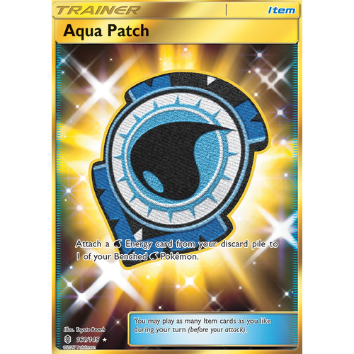 Aqua Patch 161/145 SM Guardians Rising Full Art Secret Rare Holo Pokemon Card