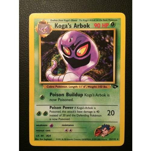 Koga's Arbok 25/132 Gym Challenge Pokemon Card Singles mint go bw xy sm TCG