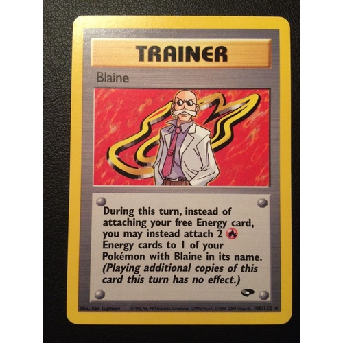Blaine 100/132 Gym Challenge Pokemon Trainer Card Singles mint go bw xy TCG