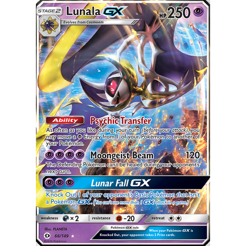 Lunala GX 66/149 SM Base Set Holo Ultra Rare Pokemon Card NEAR MINT TCG