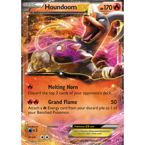 Houndoom EX 21/162 XY Breakthrough Ultra Rare Holo Pokemon Card MINT TCG