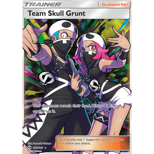 Team Skull Grunt 149/149 SM Base Set Holo Full Art Ultra Rare Pokemon Card NEAR MINT TCG