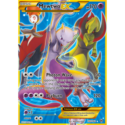 Mewtwo EX 163/162 XY Breakthrough Secret Rare Full Art Holo Pokemon Card MINT