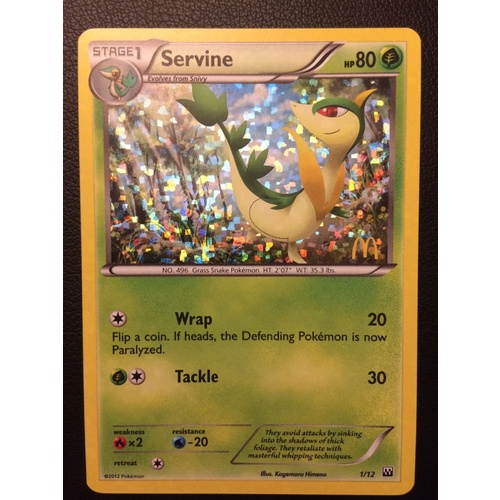 Servine 1/12 McDonald's PROMO Near MINT POKEMON CARD SINGLES TCG