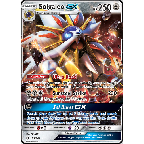 Solgaleo GX 89/149 SM Base Set Holo Ultra Rare Pokemon Card NEAR MINT TCG