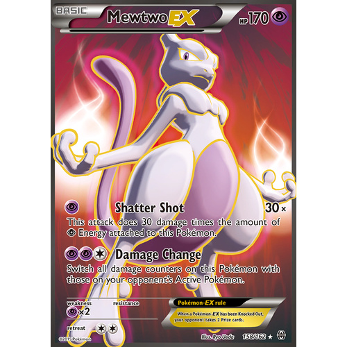 Mewtwo EX 158/162 XY Breakthrough Ultra Rare Full Art Holo Pokemon Card MINT TCG