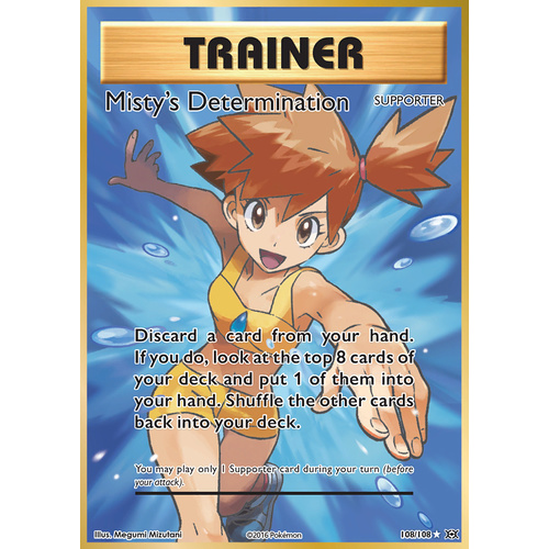 Misty's Determination 108/108 XY Evolutions Holo Full Art Ultra Rare Pokemon Card NEAR MINT TCG