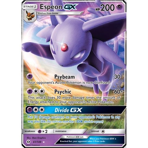 Espeon GX 61/149 SM Base Set Holo Ultra Rare Pokemon Card NEAR MINT TCG