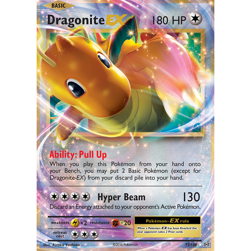 Dragonite EX 72/108 XY Evolutions Holo Ultra Rare Pokemon Card NEAR MINT TCG