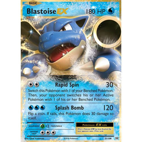 Blastoise EX 21/108 XY Evolutions Holo Ultra Rare Pokemon Card NEAR MINT TCG