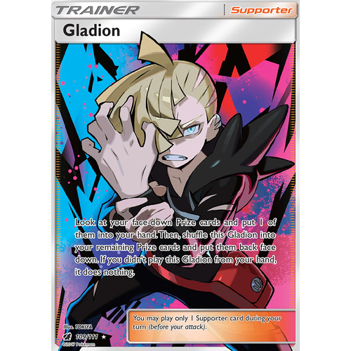 Gladion 109/111 SM Crimson Invasion Full Art Ultra Rare Holo Pokemon Card MINT