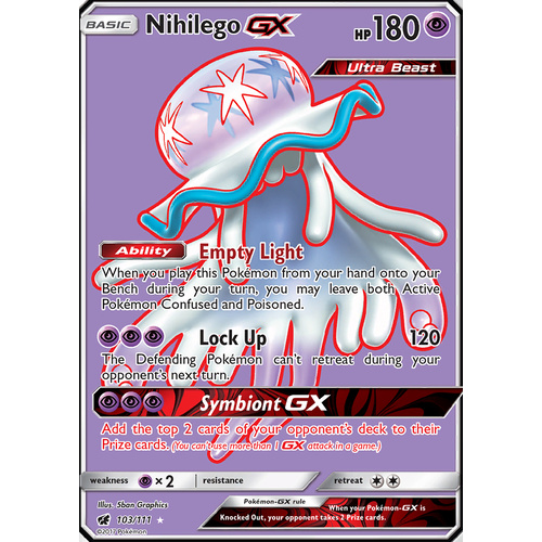 Card Nihilego-GX 103/111 da coleção Crimson Invasion