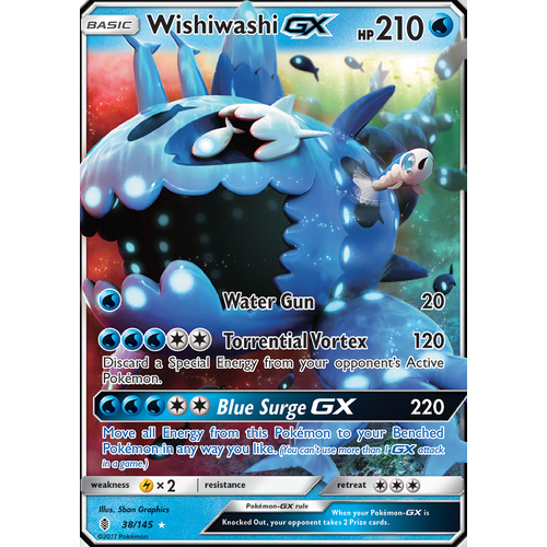 Wishiwashi GX 38/145 SM Guardians Rising Ultra Rare Pokemon Card MINT TCG