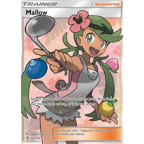 Mallow 145/145 Full Art ULTRA RARE Trainer SM Guardians Rising Pokemon Card TCG