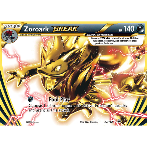 Zoroark Break 92/162 XY Breakthrough Ultra Rare Holo Pokemon Card MINT TCG