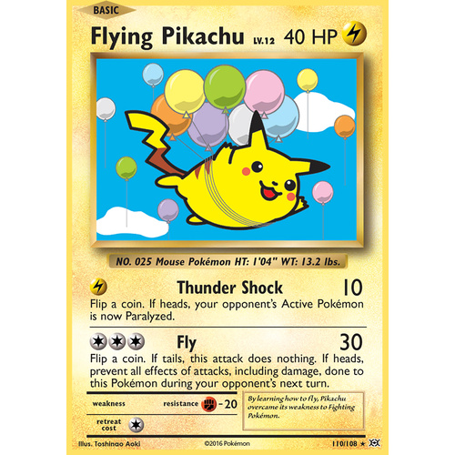 Flying Pikachu 110/108 XY Evolutions Secret Rare Pokemon Card MINT TCG