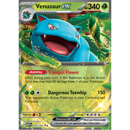 Venasaur EX 003/165 SV 151 Holo Ultra Rare Pokemon Card NEAR MINT TCG
