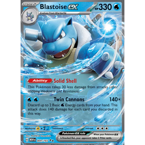 Blastoise EX 009/165 SV 151 Holo Ultra Rare Pokemon Card NEAR MINT TCG