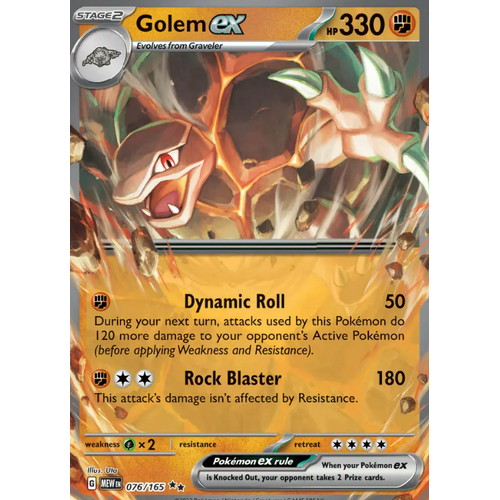Golem EX 076/165 SV 151 Holo Ultra Rare Pokemon Card NEAR MINT TCG