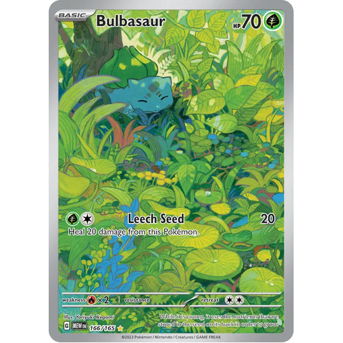 Bulbasaur 166/165 SV 151 Illustration Rare Holo Pokemon Card NEAR MINT TCG