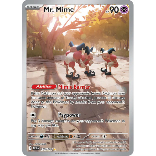 Mr. Mime 179/165 SV 151 Illustration Rare Holo Pokemon Card NEAR MINT TCG