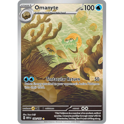Omanyte 180/165 SV 151 Illustration Rare Holo Pokemon Card NEAR MINT TCG