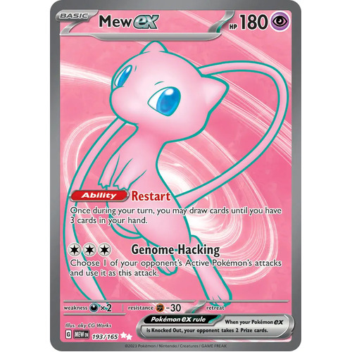 Mew EX 193/165 SV 151 Full Art Secret Rare Holo Pokemon Card NEAR MINT TCG