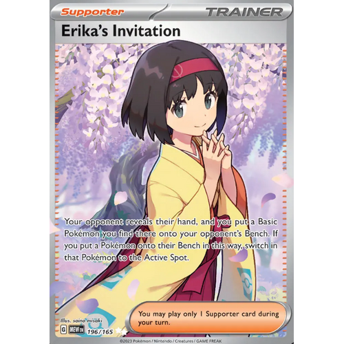 Erika's Invitation 196/165 SV 151 Full Art Secret Rare Holo Pokemon Card NEAR MINT TCG