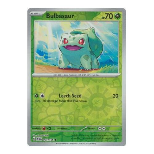 Bulbasaur 001/165 SV 151 Reverse Holo Common Pokemon Card NEAR MINT TCG