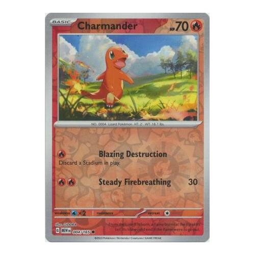 Charmander 004/165 SV 151 Reverse Holo Common Pokemon Card NEAR MINT TCG