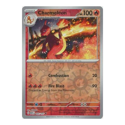Charmeleon 005/165 SV 151 Reverse Holo Uncommon Pokemon Card NEAR MINT TCG