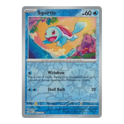 Squirtle 007/165 SV 151 Reverse Holo Common Pokemon Card NEAR MINT TCG
