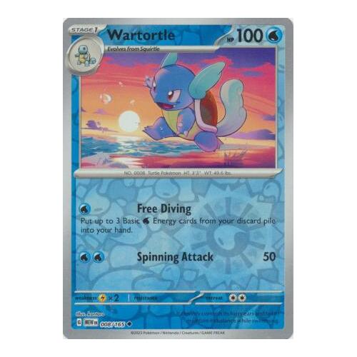Wartortle 008/165 SV 151 Reverse Holo Pokemon Card NEAR MINT TCG
