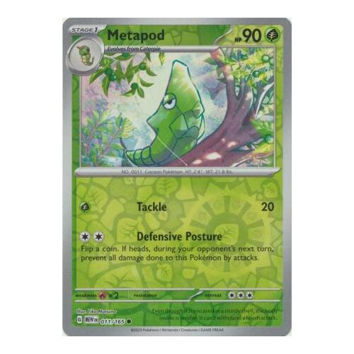 Metapod 011/165 SV 151 Reverse Holo Common Pokemon Card NEAR MINT TCG